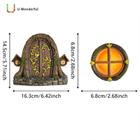 Ornement de jardin en résine pour fenêtre de porte féerique, mini maison d'elfe avec jardin, décoration murale extérieure pour arbre, art paysager, cadeau