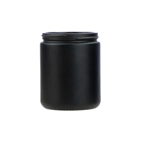 Vente en gros de bocal vide peint en noir mat bocal en verre à bougie 8oz côté droit avec couvercle en métal