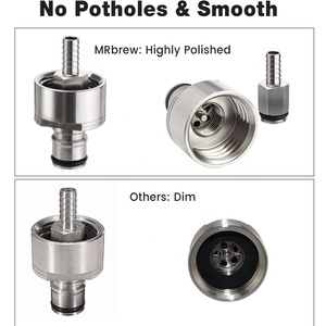 נירוסטה קרבונציה כובע נגד כובע לחץ עם 5/16 "barb כדור barb co2 צימוד פחמתי - Product Image 5