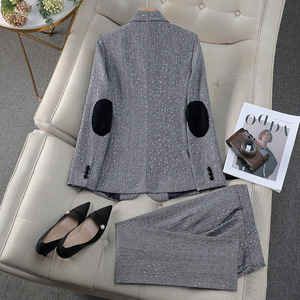 Elegant Women's Sequined Suit Set Full Sleeve Polyester Autumn Anti-Wrinkle Street Style - Product Image 4