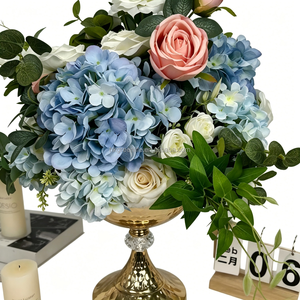 Mini Large Blue <b>Artificial</b> Silk <b>Hydrangea</b> Flower Ball Wedding Valentine's Day Table Centerpiece Decor Natural Floral - Product Image 5