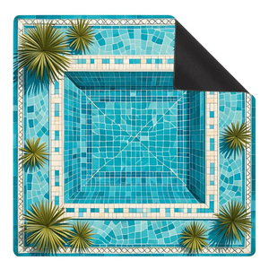 Tapis de jeu de mahjong tropical en caoutchouc premium de 31,5 pouces, antidérapant, imperméable, portable, pour la maison et les voyages - Product Image 1