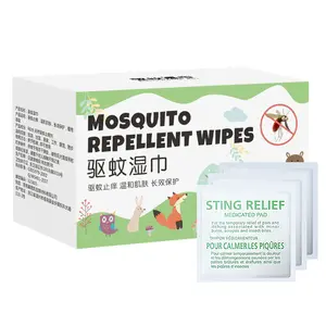 Nhãn Hiệu Riêng 100 Cái Chống Muỗi Wipes Biodegradable Baby Wipes Muỗi Repellent Wet Wipes