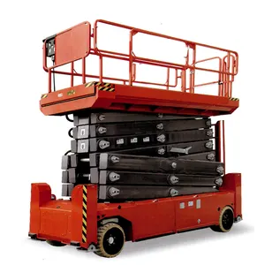 Mobile Self-propelled Lift Scissor Platform Auto Engine Systems 4 Solid Rubber Wheels 2270*810mm Table Size High-duty Steel