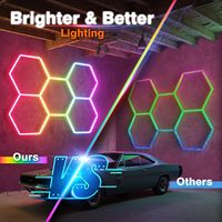 Lampes de garage hexagonales RGB, synchronisation musicale, lampes hexagonales LED, application intelligente et télécommande pour studio, salle de sport, décoration de sous-sol