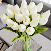 Bouquet de mini-tulipes artificielles les plus vendues, toucher réel PU, pour mariage, colorées et festives pour Noël ou la Saint-Valentin