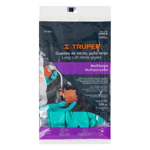 Truper CH Green Nitrile Cleaning <b>Gloves</b>, Medium Thick, Waterproof, Non-Slip Grain Texture, PVC Outer, Silicone Material, Ideal f - Product Image 4