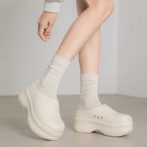 Women's Platform <b>Clogs</b> Off White Thick Sole Non Slip Breathable Closed Toe EVA Slip On Casual Shoes - Product Image 1