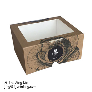 Caja de papel plegable para comida vegana verde <span class=keywords><strong>sushi</strong></span> ensalada de cartón blanco grado alimenticio impresión personalizada respetuosa con el medio ambiente con tapa - Product Image 1