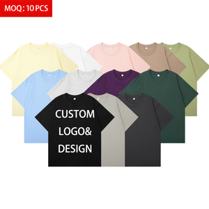 T-shirt da uomo oversize casual in cotone 100% di alta qualità, 220GSM, a maniche corte, girocollo, tinta unita, stile streetwear. - Product Image 3