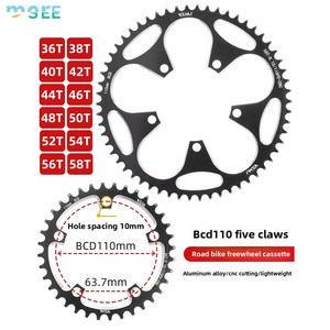 Corona per <span class=keywords><strong>Bicicletta</strong></span> da Strada SeeMore a 5 Fori, Monovelocità, 110 BCD, 36/38/40/42 Denti - Product Image 6