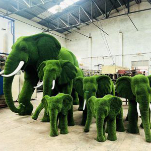 Đồ trang trí sân vườn tự làm DW1-1, kiểu dáng cây cảnh giả 3D, hình thú bằng cỏ - Product Image 2