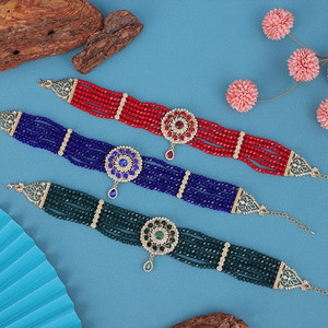 Nouveau Design <span class=keywords><strong>Collier</strong></span> de Perles Colorées Style <span class=keywords><strong>Marocain</strong></span> Tissé à la Main pour Femme, Idéal Robe de Mariée - Product Image 4