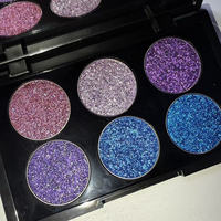Palette de fards à paupières violets personnalisés à haute pigmentation, fard à paupières duo-chrome pailleté, fard à paupières métallique diamanté DIY