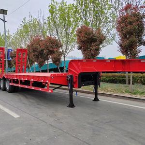 Semirremolque de cuello de cisne desmontable de 3 ejes, camión de hormigas de <span class=keywords><strong>cama</strong></span> baja Lowboy <span class=keywords><strong>con</strong></span> construcción de acero - Product Image 2