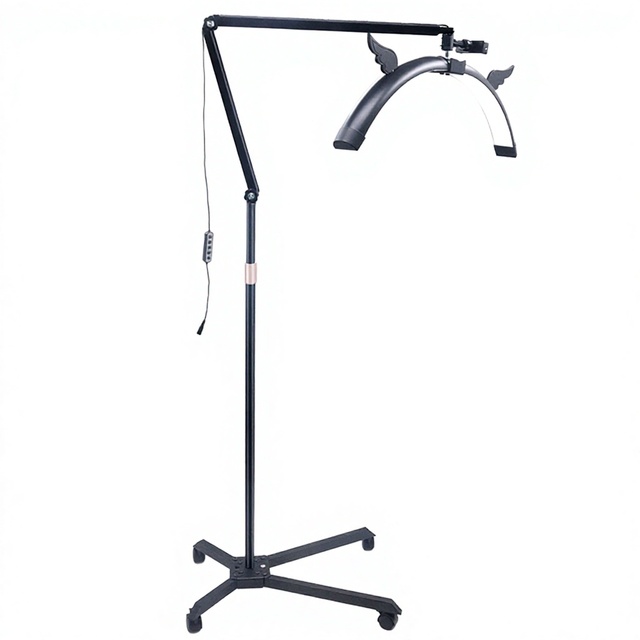 New 36-inch 36W Half-moon Aluminum Alloy Floor Lamp Beauty Light for Eyebrow Tattoo Work Nail Art Live-stream Fill Lighting;
