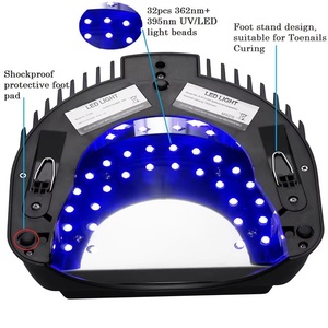 Lámpara de uñas LED recargable de 64W, Máquina secadora de uñas UV de alta potencia inalámbrica, enchufe USB/UE inalámbrico para uso en el hogar o en el salón - Product Image 6