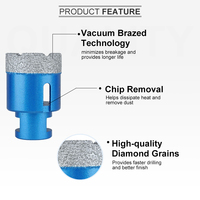 Juego de brocas de diamante con soldadura al vacío para perforar mármol, porcelana y azulejos de cerámica