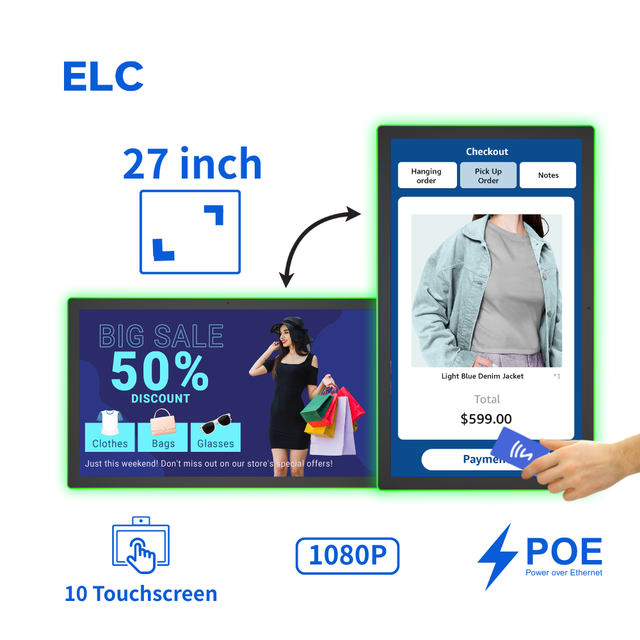 27 Inch Touchscreen Android Digital Signage With AI Interaction Support LED Display Commercial Use