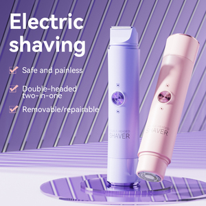 Afeitadora Eléctrica <span class=keywords><strong>de</strong></span> Doble Cabezal para Mujer, Herramienta Especial para el Hogar, para Recortar el <span class=keywords><strong>Vello</strong></span> Corporal y Púbico, para Afeitar las Partes Íntimas - Product Image 4