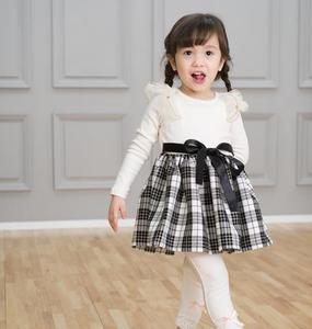 Supplier Spring Party Pattern Free Ivory Knee-Length <b>Polyester</b>/Cotton Long Sleeve Girl Dresses for Children - Product Image 2