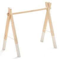 Portique d'activités triangulaire en bois transfrontalier avec pendentifs animaux en peluche pour nourrissons et nouveau-nés, stimulation multisensorielle