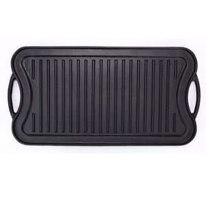 Factory Outlet Cắm Trại Ngoài Trời Hình Chữ Nhật Pre-dày Dạn Gang Nướng Thịt Nướng Vỉ Nướng Pan - Product Image 3