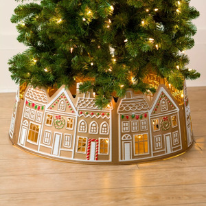New LED <strong>Gingerbread</strong> PVC material Christmas <strong>Tree</strong> around skirt <strong>Collar</strong> Decoration Elegant Accessory for Festive Display ornament - Product Image 5