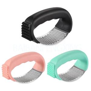 Utensilios de cocina para el hogar Herramienta innovadora Manual 430 Acero inoxidable 2 en 1 Juego de prensa de trituración de balancín de ajo - Product Image 5