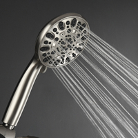 Pommeau de douche haute pression à 7 jets-Fini nickel brossé avec débit de 2.5 GPM