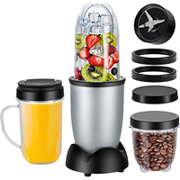 Licuadora Eléctrica Portátil Multifuncional de 300W para el Hogar, con Recipiente de Plástico de 0.6L de Capacidad, para Smoothies y Jugos