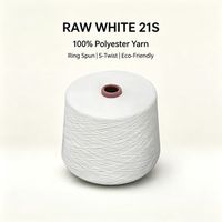 OEM Factory Price 21S Ring Spun Twist 100% Polyester Yarn High Tenacity White Raw Material Sewing Textile Weaving Knitted