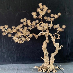 ต้นซีดาร์ต้นสนจำลองสำหรับประดับตกแต่งในห้างสรรพสินค้าไม้สนไม้เนื้อแข็งแกะสลัก - Product Image 4