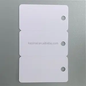 Prezzo di fabbrica 3-up key tag carta in pvc bianco