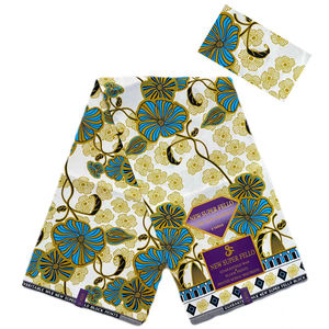 नए सुपर फेलो थोक उच्च गुणवत्ता 6 गज प्रति टुकड़ा 100% पॉलिएस्टर अफ्रीका मोम डबल प्रिंट कपड़े - Product Image 4