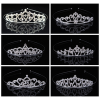 Diadèmes et Couronnes de Princesse en Alliage, Ornés de Strass, Accessoires de Fête en Gros pour Enfants et Mariées lors de Fêtes d'Anniversaire et de Mariage