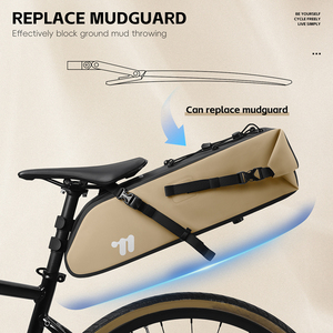 WEST BIKING Sac de selle de vélo imperméable de grande capacité 14L, sac de siège arrière de vélo pour le cyclisme longue distance, accessoires - Product Image 5