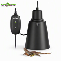 Luminaire pour reptiles REPTIZOO Deep Dome pour dragon barbu, tortue, gecko léopard, vivarium, douille en céramique de 5,5 pouces, max 100W UVB
