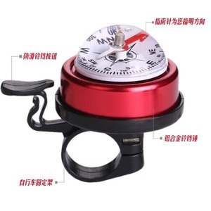 Campana para bicicleta con brújula, aleación de aluminio, soporte para manillar de bicicleta de montaña, negro, plateado, rojo, azul, amarillo, duradero - Product Image 4