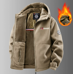 Veste matelassée en coton doublée polaire pour homme, style américain, taille européenne, à capuche, pour l'extérieur, vente en gros - Product Image 2