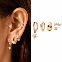 ZUOLA Ensemble de bijoux fins en gros, boucles d'oreilles pendantes créoles en or 18 carats, hypoallergéniques, avec tige en argent S925, ensembles d'oreilles empilables