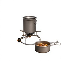 Ensemble de cuisine en titane pur de 1100 ml, une marmite et une poêle pour le camping en plein air