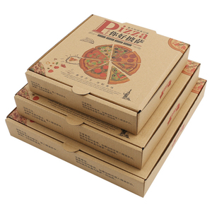 12 14 16 18 Inch Food-Kwaliteit Verpakkingsdoos Op Maat Gemaakt Logo Gegolfd Luxe Pizzadoos Afhaalverpakking Kraftpapier Pizza Dozen