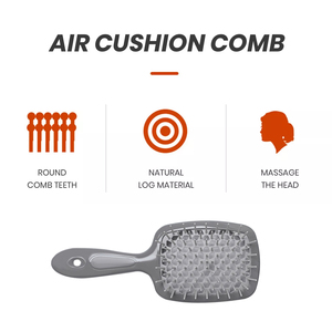 Wholesales Custom Portable Fashion Air Cushion Scalp Comb Big Board <strong>Hair</strong> <strong>Brush</strong> Square <strong>Detangler</strong> for Home Use Cleaning <strong>Brush</strong> - Product Image 5