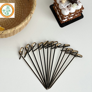 Offre Spéciale écologique One off bambou noeud brochette Sandwich cure-dents Cocktail pics BBQ brochettes - Product Image 5