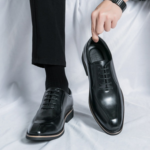 2026 Men's Pointed Toe Leather <b>Shoes</b> Fashion Lace-up <b>Shoes</b> <b>Height</b> <b>Increasing</b> Formal Business <b>Shoes</b> Youth Casual <b>Shoes</b> - Product Image 4