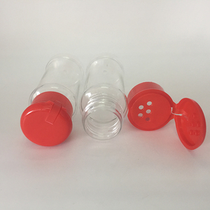 Thực Phẩm Lớp <span class=keywords><strong>100Ml</strong></span> Nhựa Gia Vị Chai Container Muối Tiêu Shaker, <span class=keywords><strong>PET</strong></span> Rõ Ràng Chai Gia Vị Với Đen Đỏ Xanh Lật Nắp Trên - Product Image 5