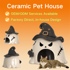 <span class=keywords><strong>Lit</strong></span> pour animaux de compagnie de luxe en céramique en forme de trous d'arbre, design chapeau de gobelin, personnalisé, écologique, pour chiens et chats, idéal pour Halloween | - Product Image 1