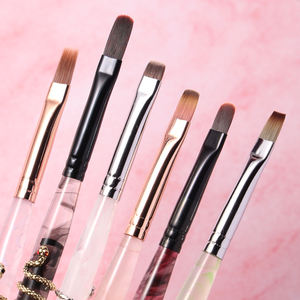 Vente en gros de pinceaux de manucure en gel UV de luxe, stylo serti au design unique avec manche transparent en nylon pour manucure et peinture - Product Image 3