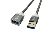 Cable de Extensión de Datos USB 3.0 Macho a Hembra con Adaptador, Conector USB, Unidad Flash USB, Ratón y Teclado Extendidos, Trenzado